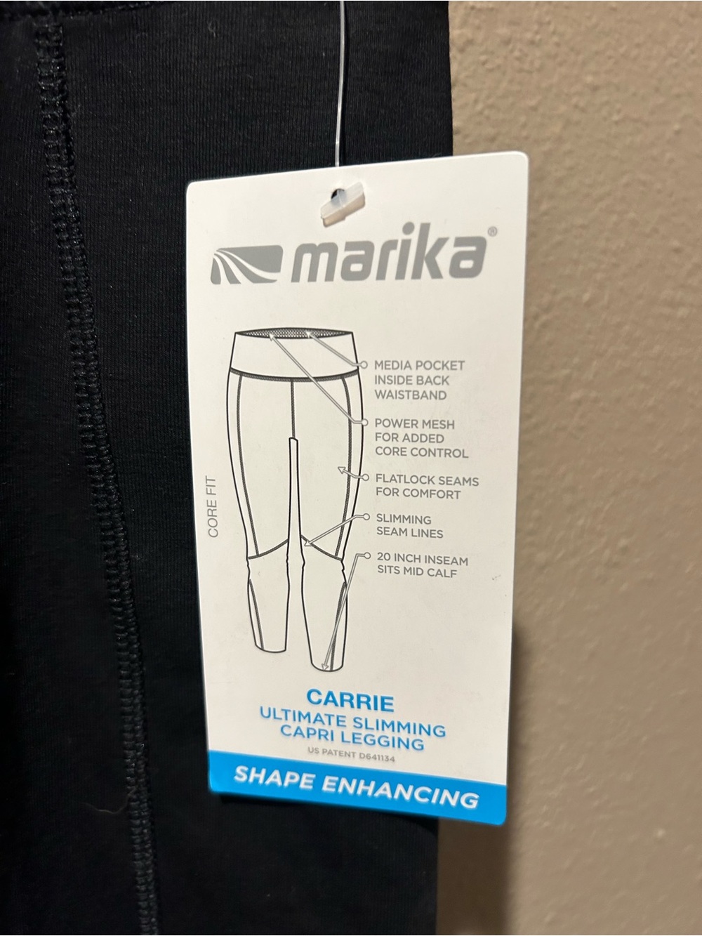 NWT Marika Black Capri Leggings - Picture 2 of 5